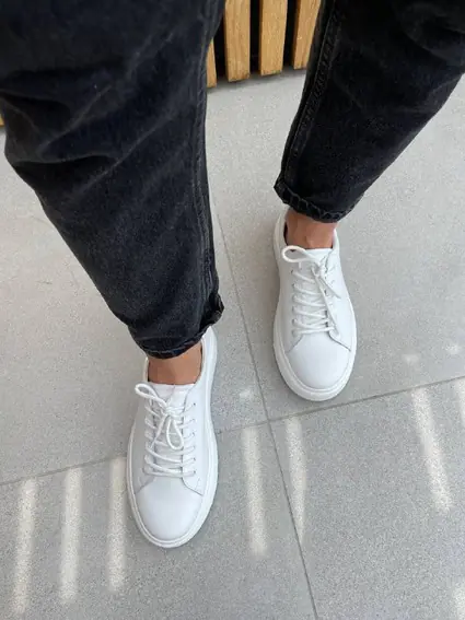 Кеды мужские кожаные белые фото 5 — интернет-магазин Tapok