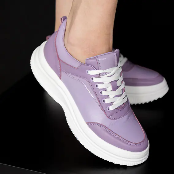 Кросівки жіночі шкіряні 4S 581969 Фіолетові фото 4 — інтернет-магазин Tapok