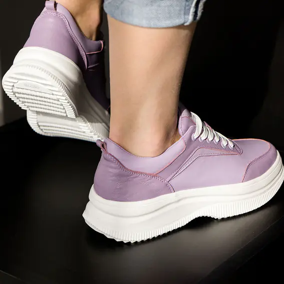 Кросівки жіночі шкіряні 4S 581969 Фіолетові фото 6 — інтернет-магазин Tapok