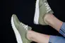 Кросівки жіночі шкіряні 4S 582011 Зелені Фото 1
