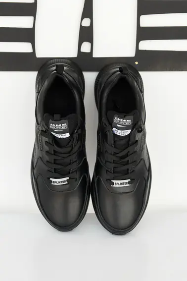 Чоловічі кросівки шкіряні весняно-осінні чорні Splinter 0322 Fit фото 3 — інтернет-магазин Tapok