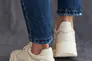 Женские кроссовки кожаные летние молочные Yuves 197 Перфорация Фото 5