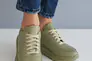 Жіночі кросівки шкіряні весна/осінь зелені Yuves 3011 Original Фото 4