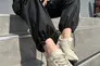 Кросівки жіночі шкіра флотар молочного кольору з перфорацією на товстій підошві Фото 1