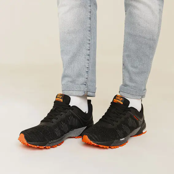 Кросівки чоловічі  582233 Чорні помаранчеві фото 4 — інтернет-магазин Tapok