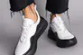 Кросівки жіночі шкіряні білі з чорними вставками Фото 3