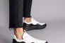 Кросівки жіночі шкіряні білі з чорними вставками Фото 6
