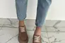 Туфлі жіночі замшеві бежевого кольору на шнурках Фото 2