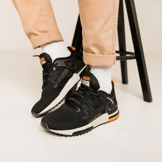 Кросівки чоловічі  582460 Чорні помаранчеві фото 2 — інтернет-магазин Tapok