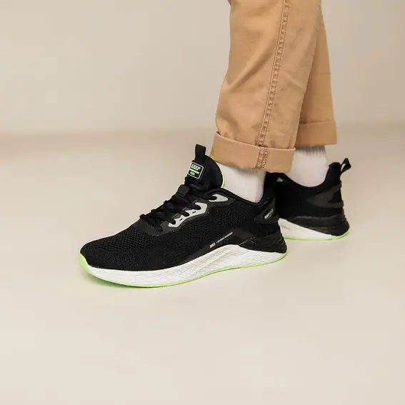 Кросівки чоловічі  582457 Чорні зелені фото 3 — інтернет-магазин Tapok
