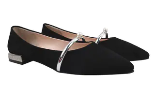 Туфлі на низькому ходу жіночі Aquamarin Натуральна замша колір Чорний 1516-9DTB