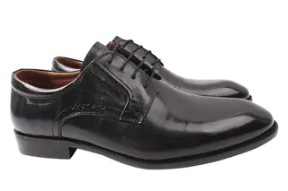 Туфли мужские из натуральной кожи на низком ходу Черные Lido Marinozi 184-20/21DT