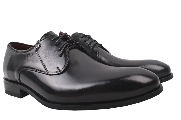 Туфлі чоловічі з натуральної шкіри на низькому ходу Чорні Sensor 3-9/20DT фото 1 — інтернет-магазин Tapok