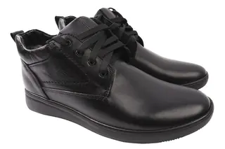 Ботинки на платформе мужские Van Kristi натуральная кожа черный 68-9/22ZHC