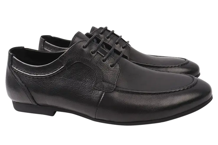 Туфли мужские из натуральной кожи на низком ходу цвет Черный Basconi 751-20/21DT фото 1 — интернет-магазин Tapok