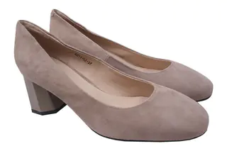 Туфлі на підборах жіночі Beratroni Натуральна замша колір Бежевий 6-20DTC