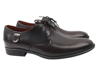 Туфлі чоловічі з натуральної шкіри на низькому ходу на шнурівці колір Кабір Vadrus 261-20/21DT