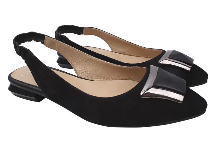 Туфлі на низькому ходу жіночі Lottini Натуральна замша колір Чорний 161-20LTC фото 1 — інтернет-магазин Tapok