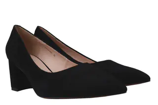 Туфли на каблуке женские Anemone Натуральная замша Черные 103-20DT