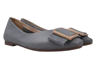 Туфлі на низькому ходу жіночі Berkonty натуральна шкіра колір Сірий 215-20DTC