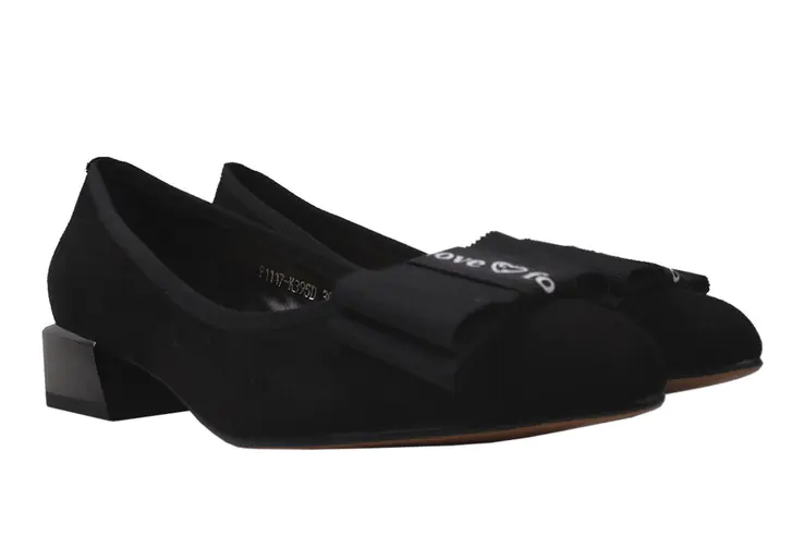 Туфлі на низькому ходу жіночі Gelsomino еко замш колір Чорний 171-20DTC фото 1 — інтернет-магазин Tapok