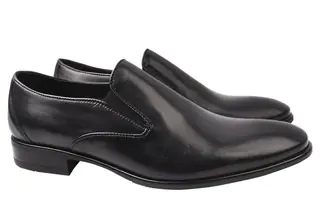 Туфли мужские из натуральной кожи на низком ходу Черные Fabio Conti 34-21DT