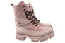 Черевики жіночі з натуральної шкіри на низькому ходу на шнурівці рожевий Savio 194-21/22ZHC Фото 1