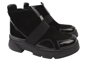 Ботинки на платформе женские Guero Натуральная замша черный 374-21ZHC