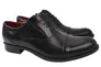 Туфли мужские из натуральной кожи на шнуровке на низком ходу Черные Fabio Conti 33-21DT Фото 1