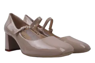 Туфли на каблуке женские Berkonty Лаковая натуральная кожа цвет Бежевый 229-20DT