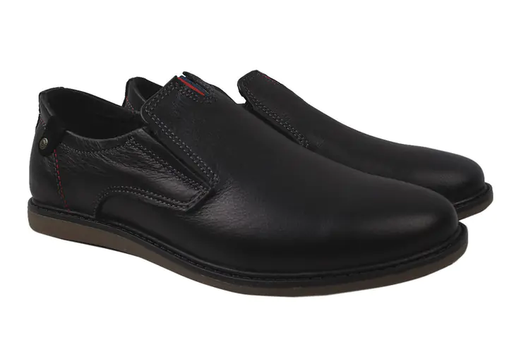 Туфли мужские Maxus Shoes натуральная кожа цвет Черный 34-20DTC фото 1 — интернет-магазин Tapok