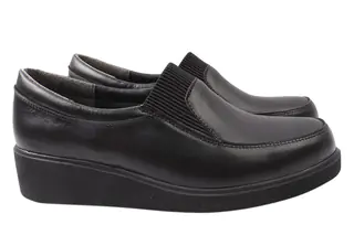 Туфлі жіночі з натуральної шкіри на низькому ходу Чорні Savio 178-9/21DTC