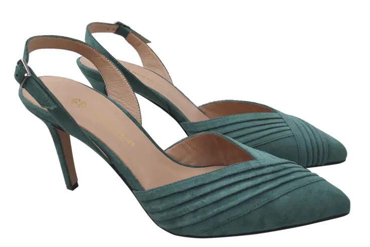 Туфли женские Mario Muziи на каблуке Зеленые 464-20LT фото 2 — интернет-магазин Tapok