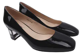 Туфли на каблуке женские Beratroni Лаковая натуральная кожа Черные 2-20DT