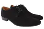 Туфлі чоловічі з натуральної замші на низькому ходу на шнурівці Чорні Flamanti 71-20DT Фото 1