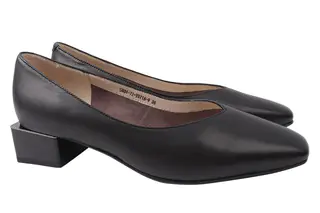 Туфли женские из натуральной кожи на низком каблуке Черные Lady Marcia 214-21DTC