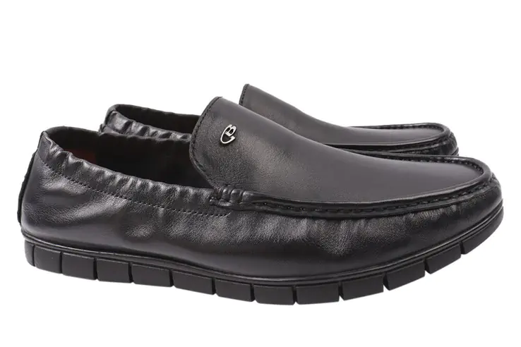 Туфлі чоловічі з натуральної шкіри на низькому ходу Чорні Lido Marinozi 211-21DTC фото 1 — інтернет-магазин Tapok