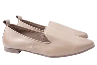 Туфлі жіночі з натуральної шкіри на низькому ходу Бежеві Bueno 235-21DTC