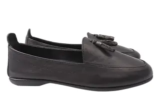 Туфлі жіночі з натуральної шкіри на низькому ходу Чорні Gossi 65-21DTC