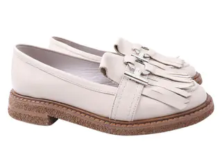 Туфли женские из натуральной кожи на низком ходу Бежевые Aquamarin 1931-21DTC