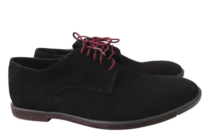 Туфли мужские из натуральной замши на низком ходу на шнуровке цвет Черный Van Kristi 22-8/9DTC фото 1 — интернет-магазин Tapok