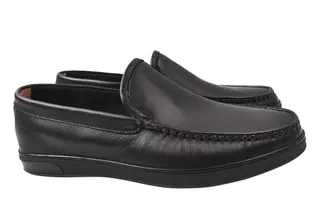 Туфлі чоловічі з натуральної шкіри на низькому ходу колір Чорний Lido Marinozi 215-21DTC