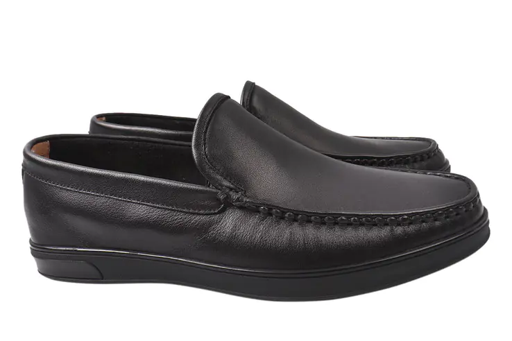 Туфли мужские из натуральной кожи на низком ходу цвет Черный Lido Marinozi 215-21DTC фото 1 — интернет-магазин Tapok