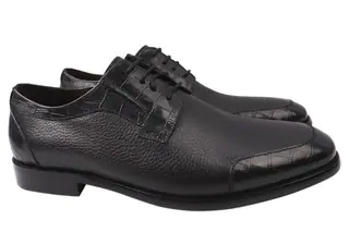 Туфлі чоловічі з натуральної шкіри на низькому ходу колір Чорний Lido Marinozi 216-21DT