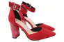 Туфли женские из натуральной замши на большом каблуке Красные Erisses 900-21LT Фото 1