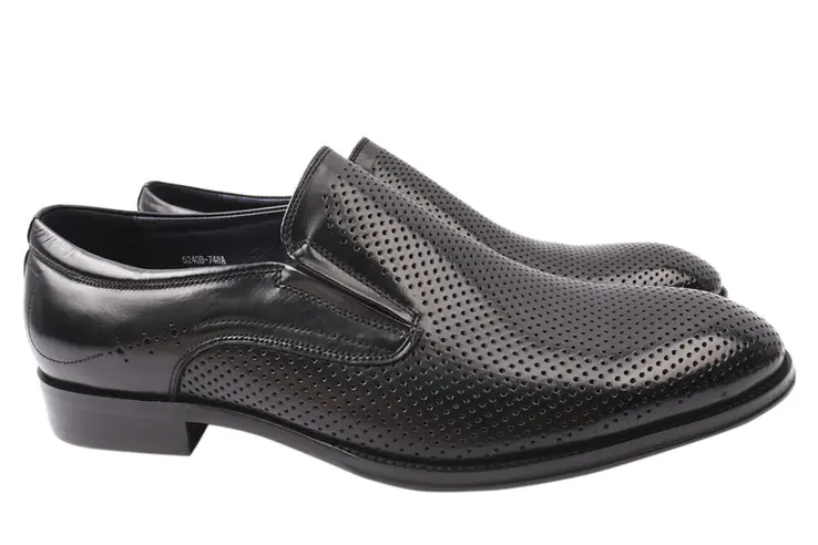 Туфлі чоловічі з натуральної шкіри на низькому ходу Чорні Lido Marinozi 207-21LT фото 1 — інтернет-магазин Tapok