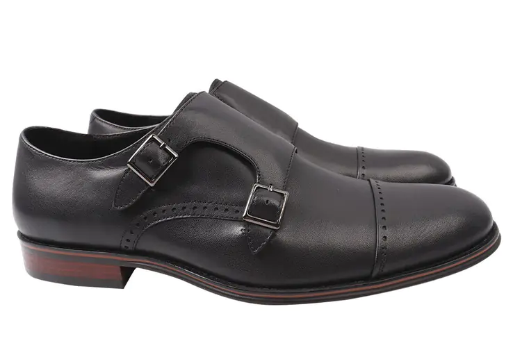 Туфли мужские из натуральной кожи на низком ходу цвета Черный Arees 95-21DT фото 1 — интернет-магазин Tapok