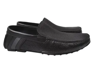 Мужские туфли из натуральной кожи на низком ходу цвет Черный Anemone 167-21LTMP