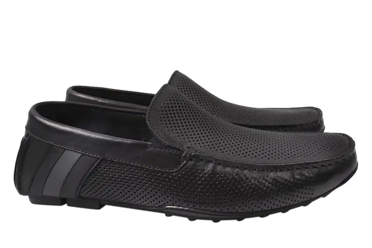Туфлі чоловічі з натуральної шкіри на низькому ходу колір Чорний Anemone 167-21LTMP фото 2 — інтернет-магазин Tapok