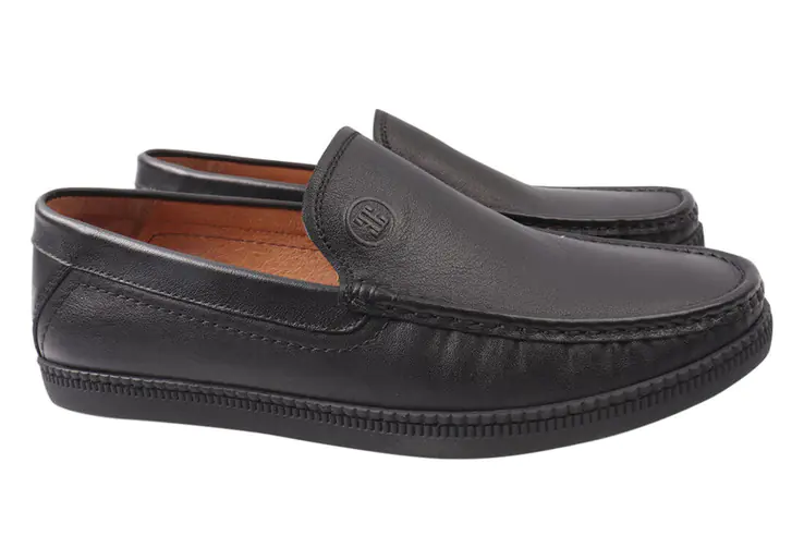 Туфлі чоловічі з натуральної шкіри на низькому ходу колір Чорний Emillio Landini 33-21DTC фото 1 — інтернет-магазин Tapok